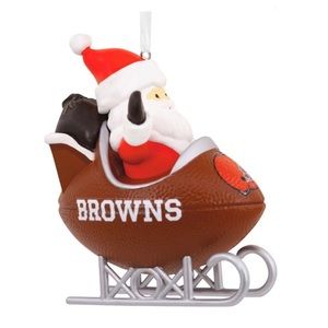 Hallmark NFL “Cleveland Browns” Santa’s Football Sled Christmas Ornament (NWT)